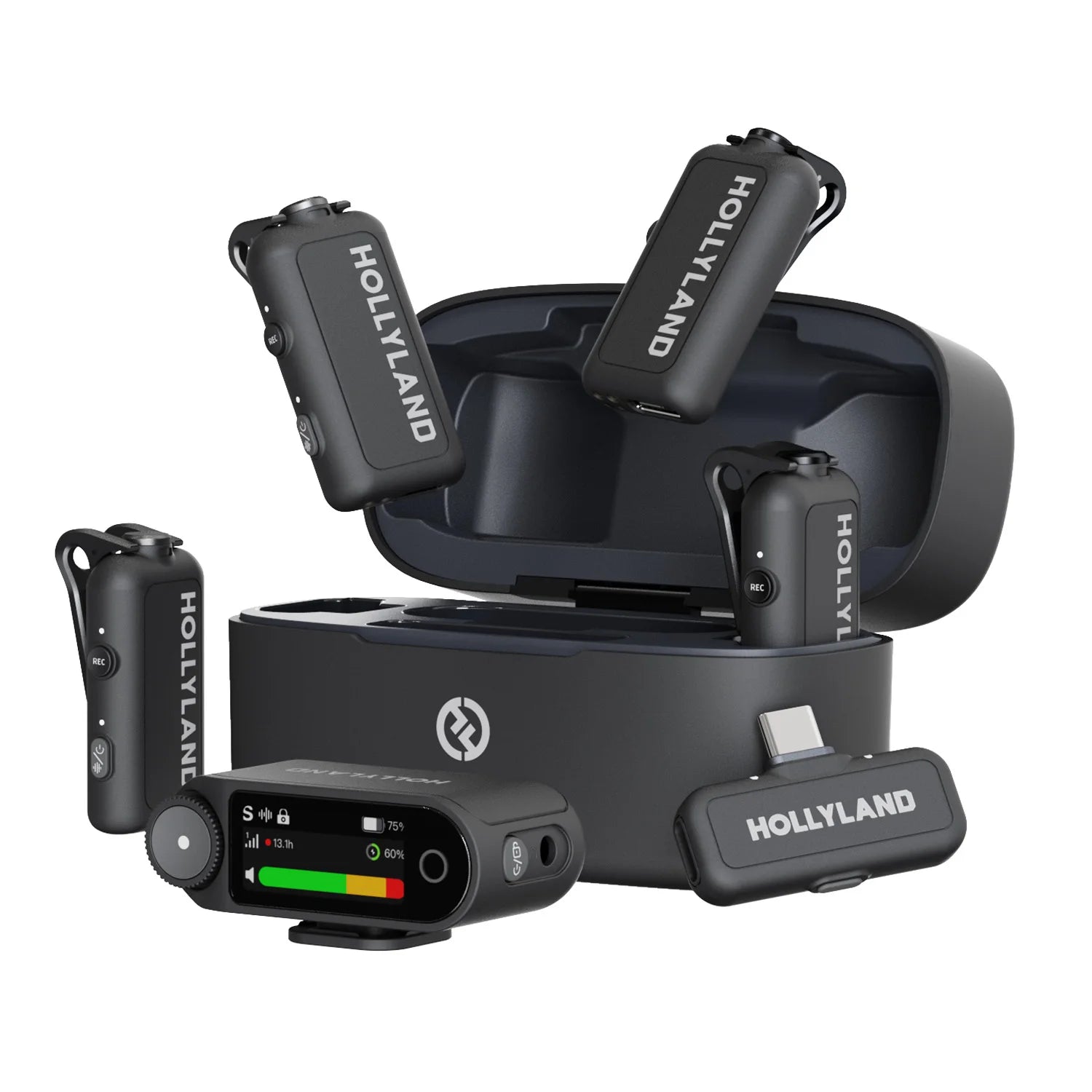 Hollyland LARK MAX 2 Professional Wireless Microphone 32bit Full-Chain Audio AI Noise Cancel for iPhone Camera Android Mic