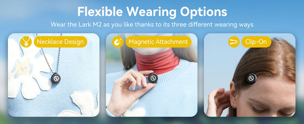 Hollyland LARK M2 Wireless Lavalier Microphone 48KHz 24Bit 300m Range 10H Worktime Wireless Microphone for Photography Vlog Live