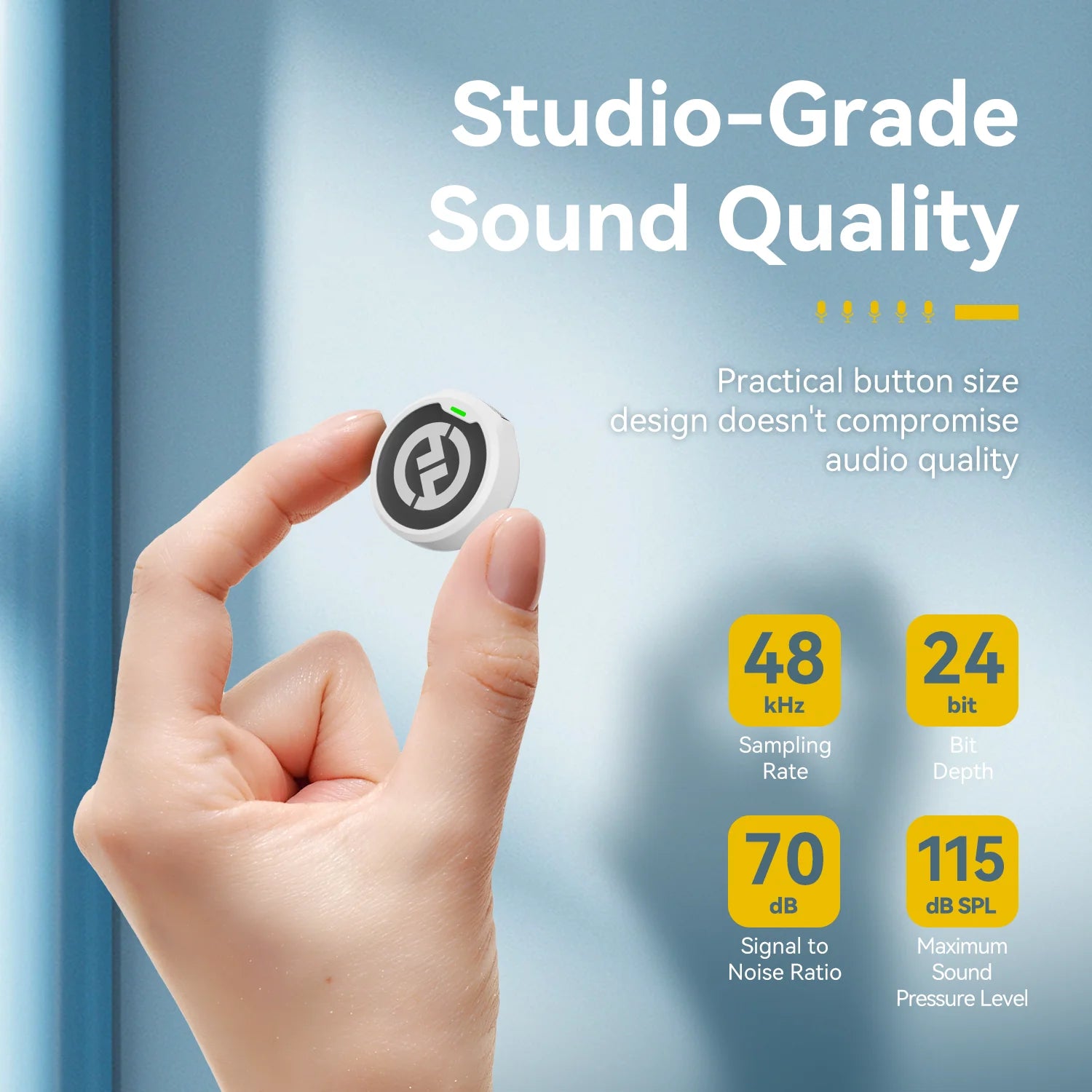 Hollyland LARK M2 White Wireless Lavalier Microphone 300m Range 10H Worktime Wireless Microphone for Vlogging Live Streaming