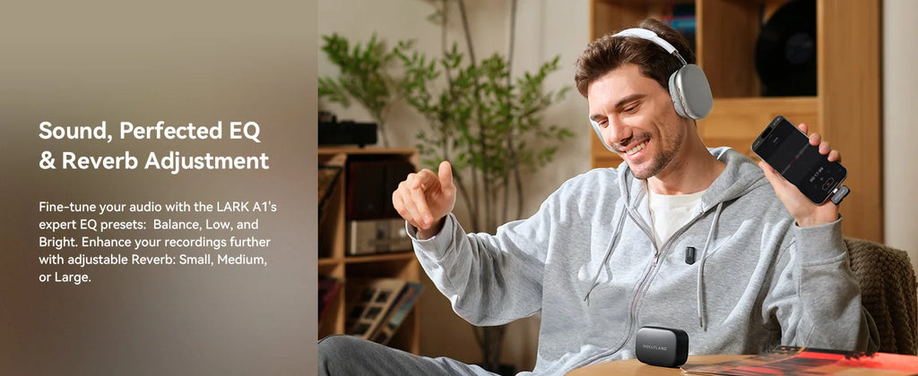 Hollyland LARK A1 Wireless Microphone for iPhone Android Micphone for Youtube Tiktok Vlogging Podcast Noise Cancellation Mic