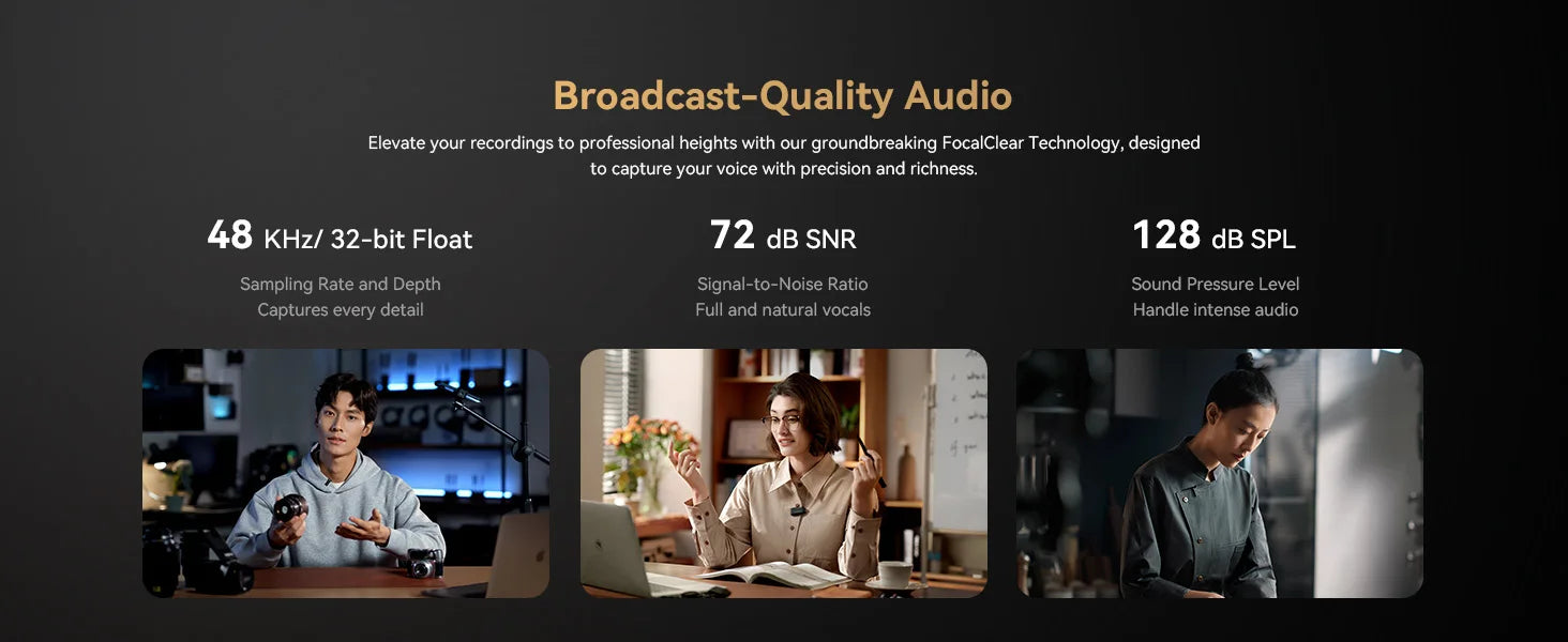 Hollyland LARK MAX 2 Professional Wireless Microphone 32bit Full-Chain Audio AI Noise Cancel for iPhone Camera Android Mic