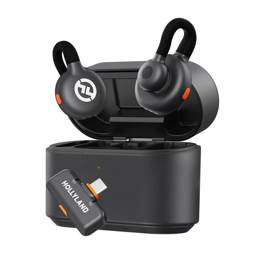 Hollyland Lark M2S Wireless Lavalier Microphone for iPhone Camera Android Phone Noise Cancellation Microphone for Vlog Interview