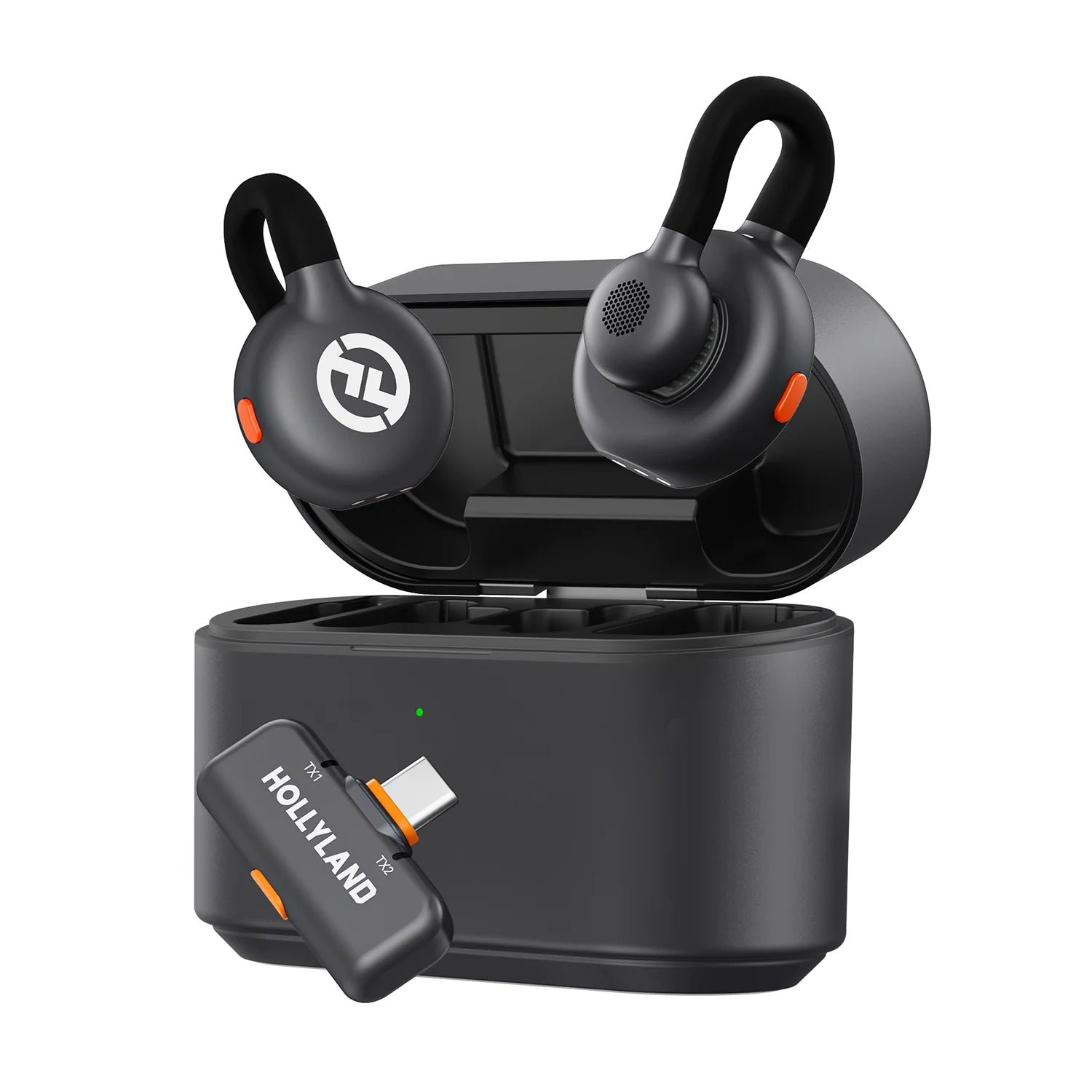 Hollyland Lark M2S Wireless Lavalier Microphone for iPhone Camera Android Phone Noise Cancellation Microphone for Vlog Interview