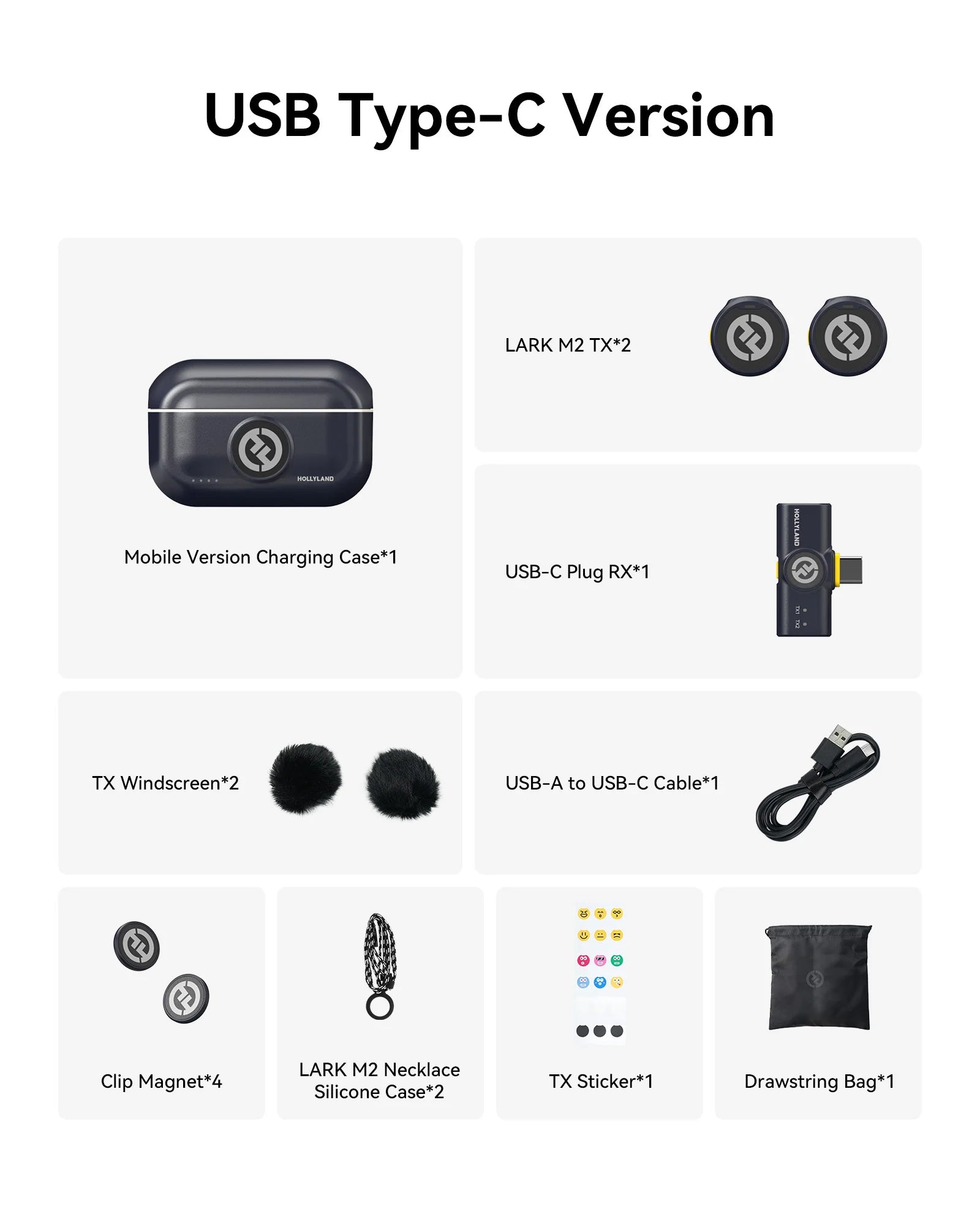 Hollyland Lark M2 Wireless Lavalier Microphone for iPhone Android Camera Noise Cancellation for Video Recording Streaming Mic