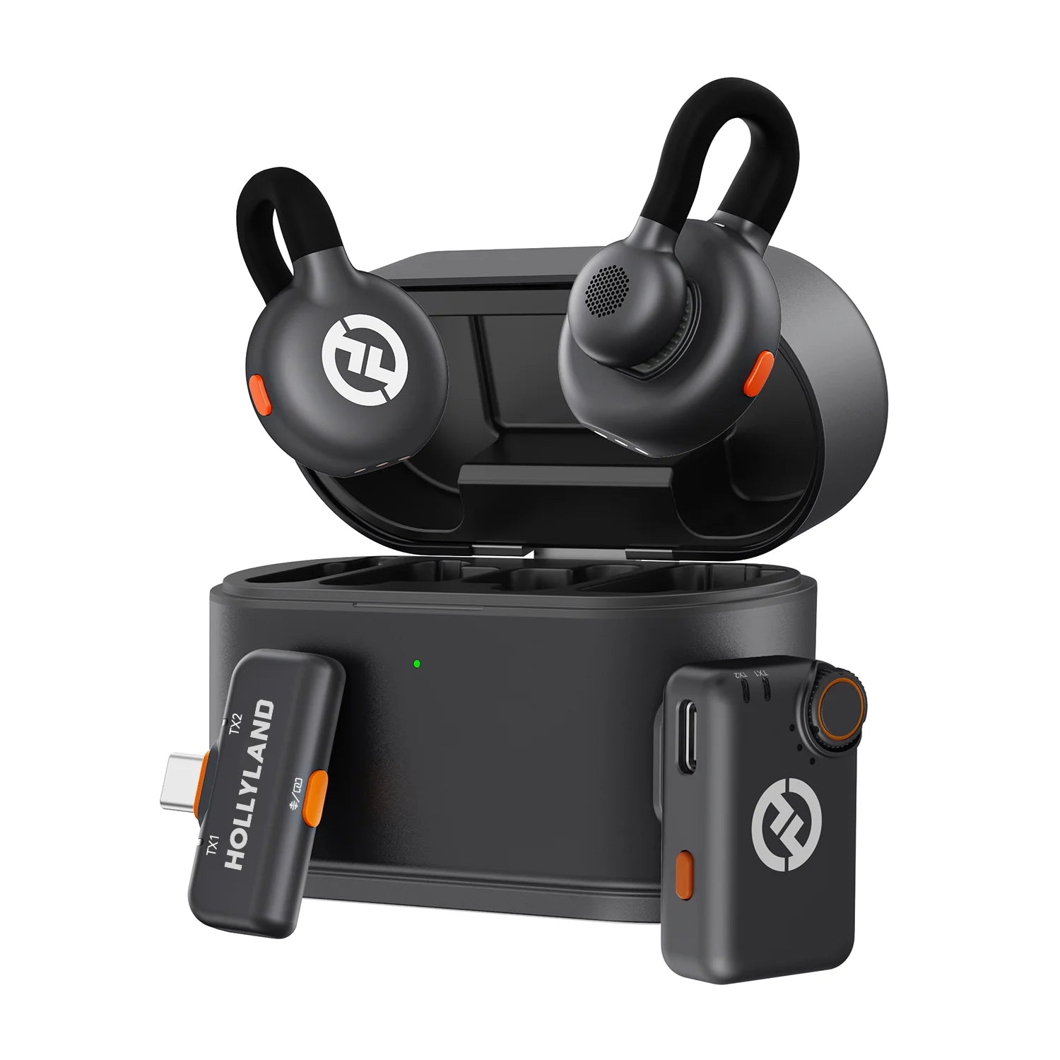 Hollyland Lark M2S Wireless Lavalier Microphone for iPhone Camera Android Phone Noise Cancellation Microphone for Vlog Interview