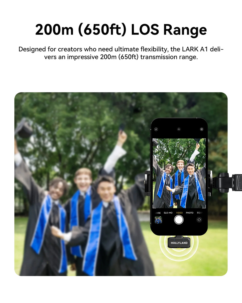 Hollyland LARK A1 Wireless Microphone for iPhone Android Micphone for Youtube Tiktok Vlogging Podcast Noise Cancellation Mic