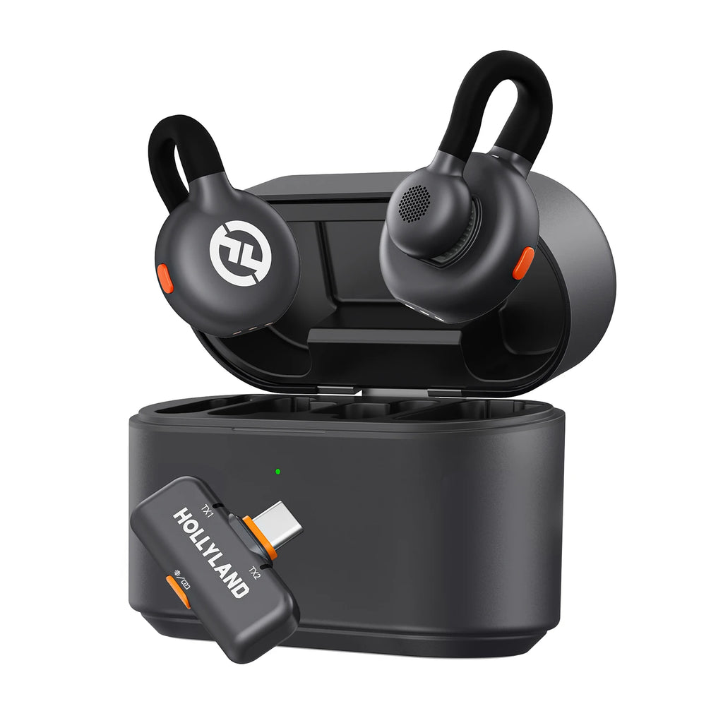 Hollyland Lark M2S Wireless Lavalier Microphone for iPhone Camera Android Phone Noise Cancellation Microphone for Vlog Interview