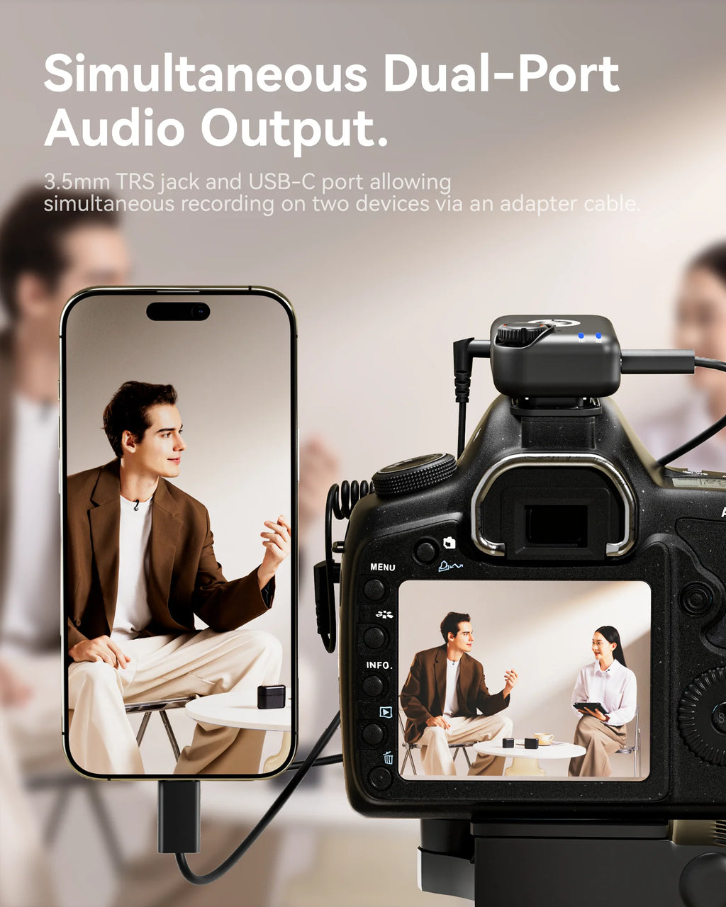 Hollyland LARK M2S Wireless Microphone for iPhone Camera Android PC Noise Cancellation Microphone for Photography Vlog Interview