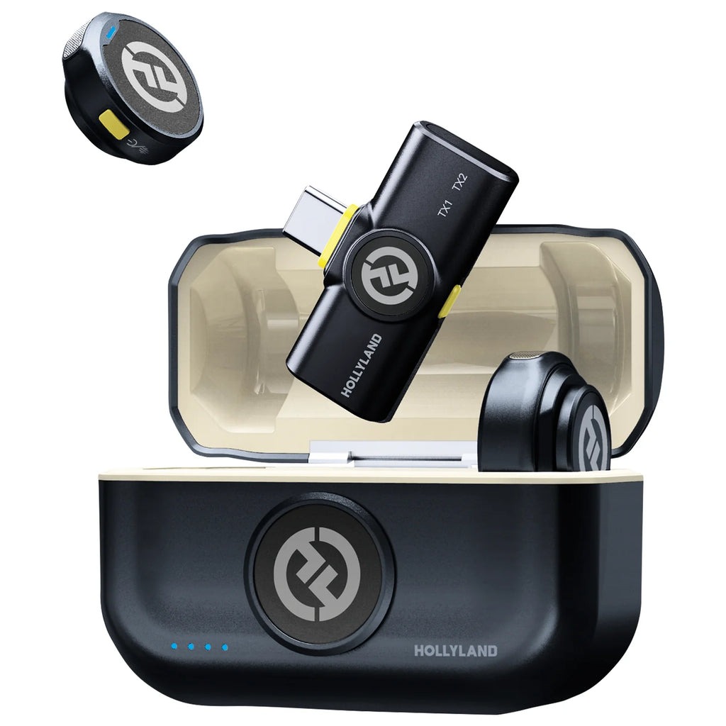 Hollyland LARK M2 Wireless Lavalier Microphone 48KHz 24Bit 300m Range 10H Worktime Wireless Microphone for Photography Vlog Live