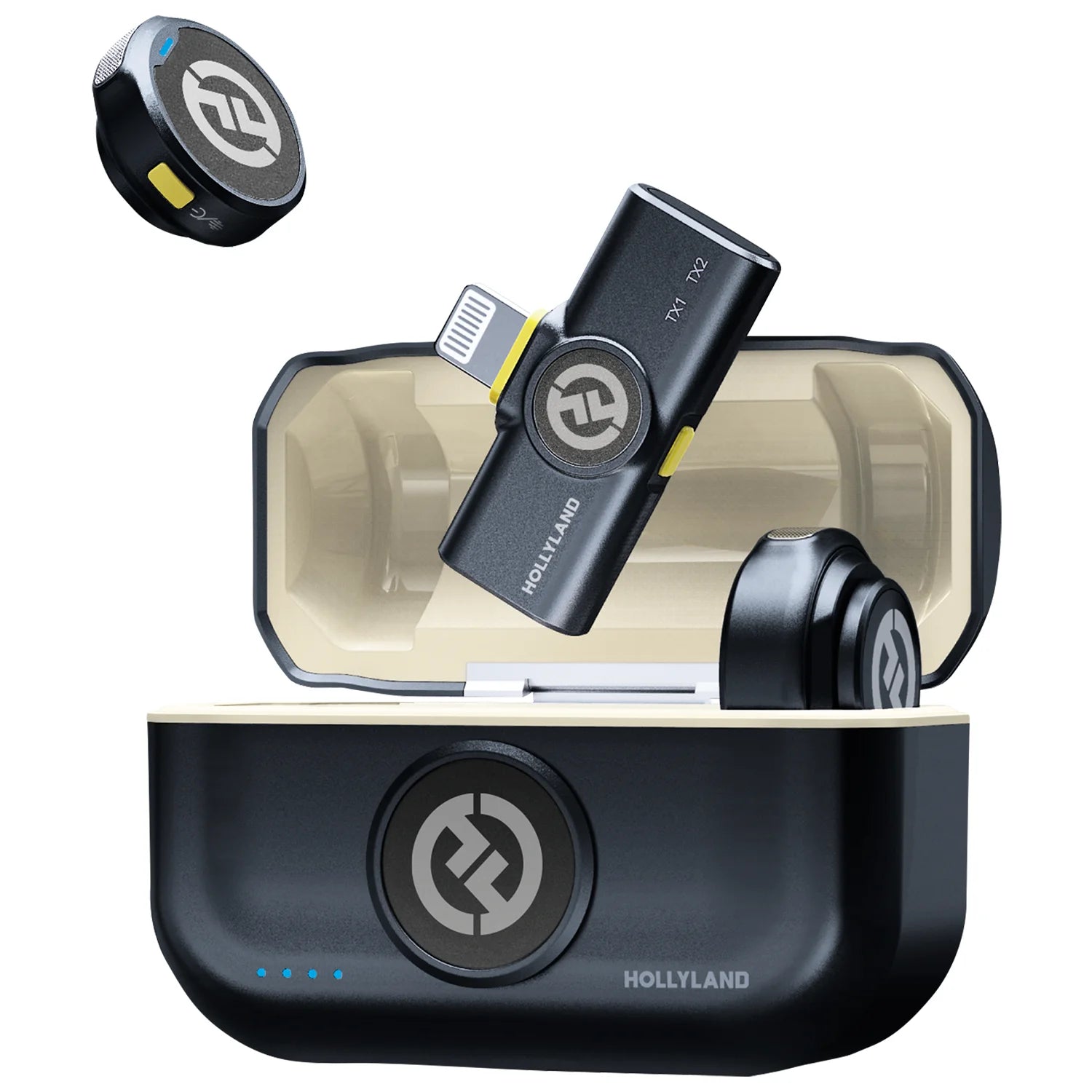 Hollyland Lark M2 Wireless Lavalier Microphone for iPhone Android Camera Noise Cancellation for Video Recording Streaming Mic