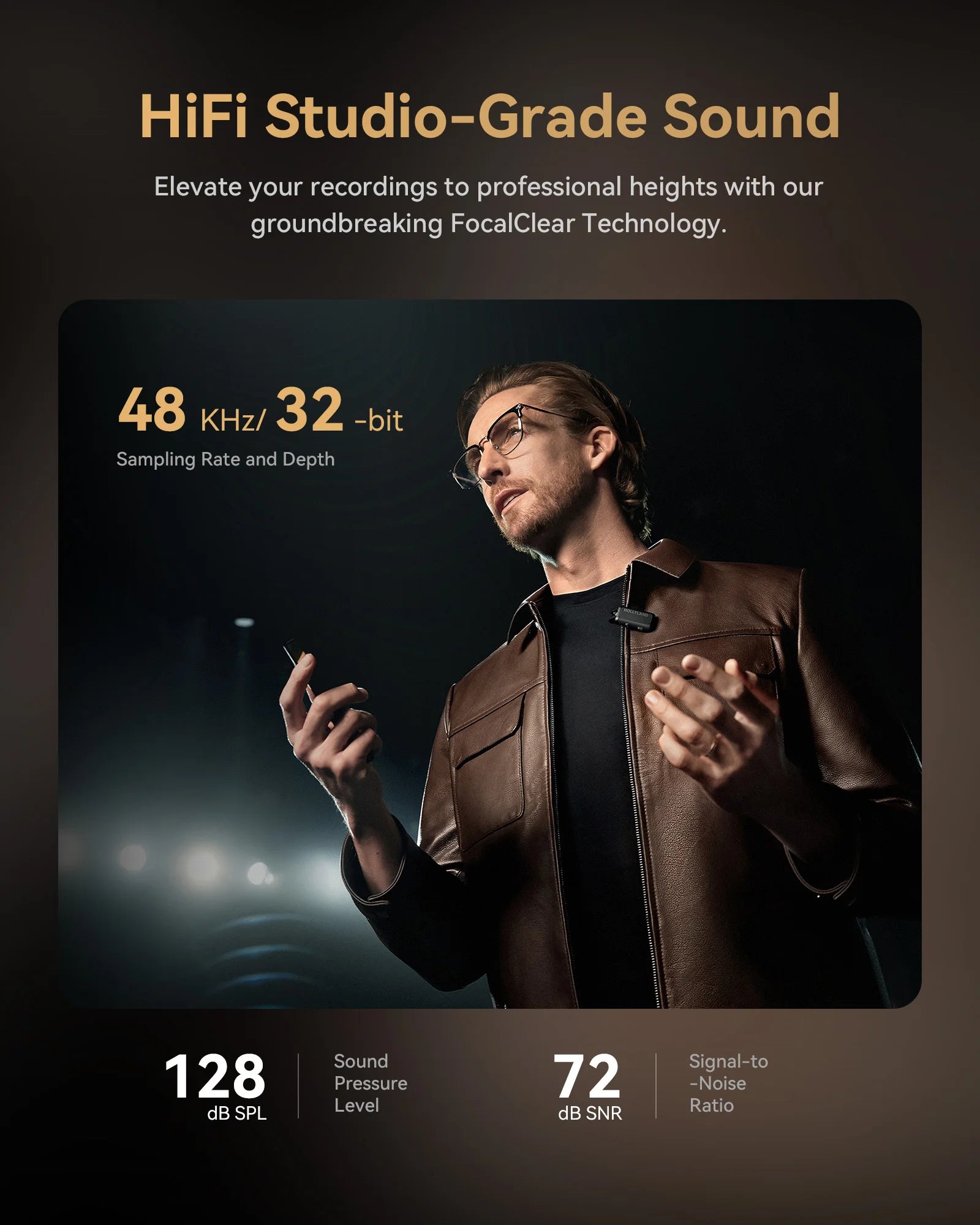 Hollyland LARK MAX 2 Professional Wireless Microphone 32bit Full-Chain Audio AI Noise Cancel for iPhone Camera Android Mic