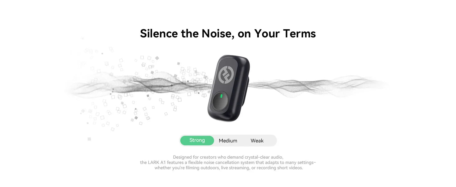 Hollyland LARK A1 Solo Wireless Microphone for iPhone Micphone for Youtube Tiktok Vlogging Podcast Noise Cancellation Microphone