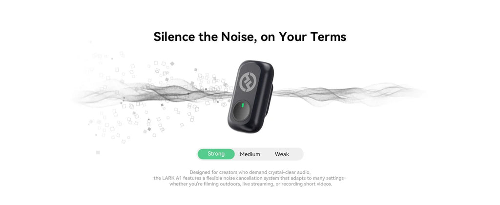 Hollyland LARK A1 Wireless Microphone for iPhone Android Micphone for Youtube Tiktok Vlogging Podcast Noise Cancellation Mic