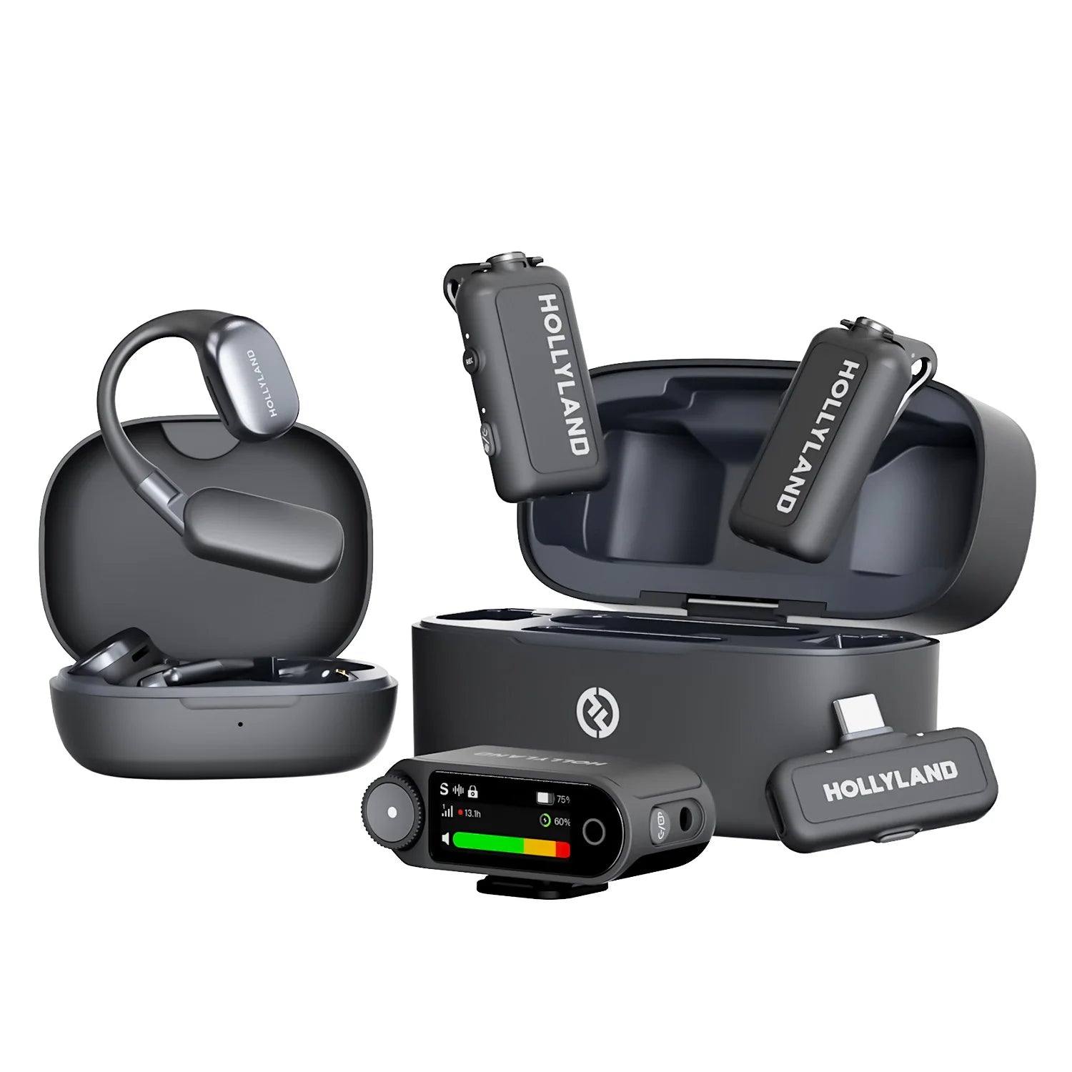 Hollyland LARK MAX 2 Professional Wireless Microphone 32bit Full-Chain Audio AI Noise Cancel for iPhone Camera Android Mic