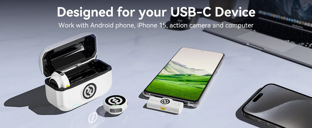 Hollyland LARK M2 White Wireless Lavalier Microphone 300m Range 10H Worktime Wireless Microphone for Vlogging Live Streaming