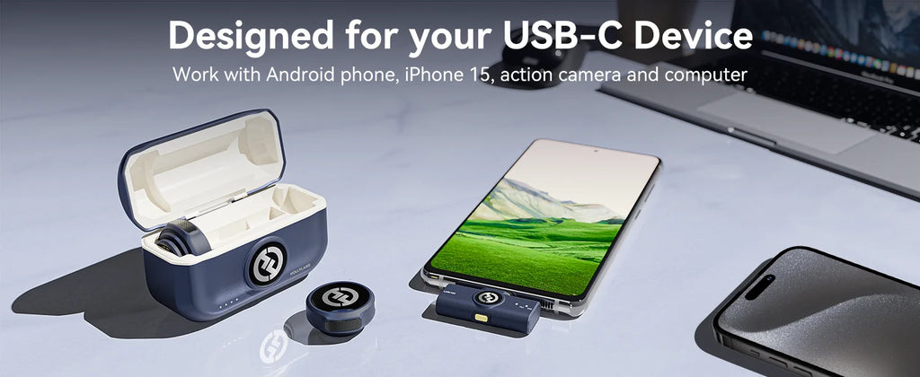 Hollyland Lark M2 Wireless Lavalier Microphone for iPhone Android Camera Noise Cancellation for Video Recording Streaming Mic