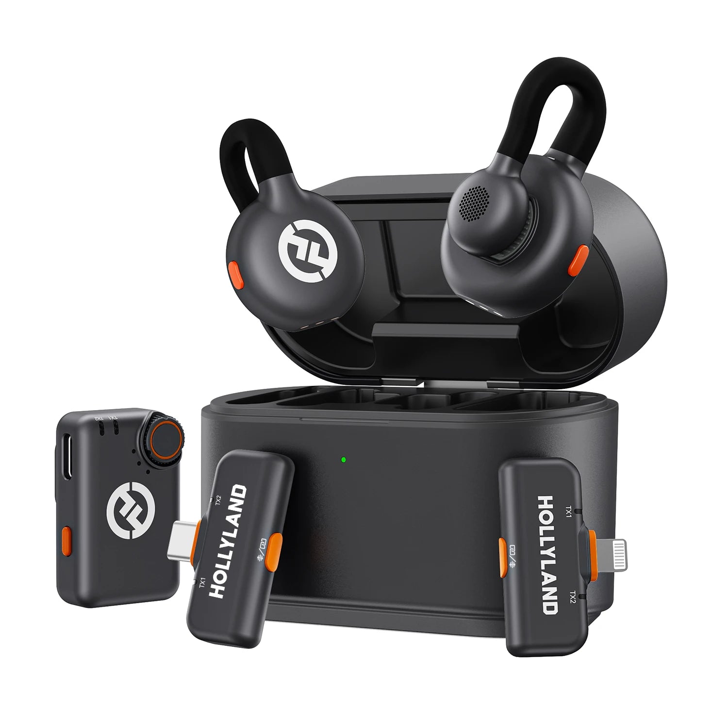 Hollyland Lark M2S Wireless Lavalier Microphone for iPhone Camera Android Phone Noise Cancellation Microphone for Vlog Interview