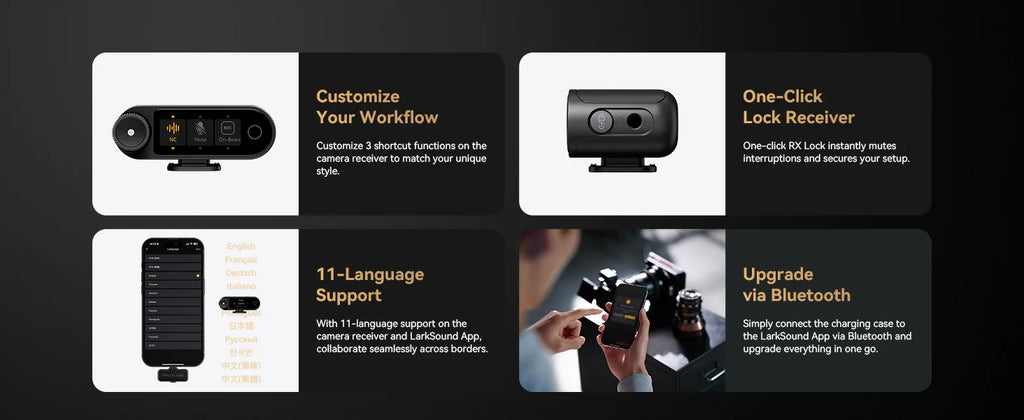 Hollyland LARK MAX 2 Professional Wireless Microphone 32bit Full-Chain Audio AI Noise Cancel for iPhone Camera Android Mic