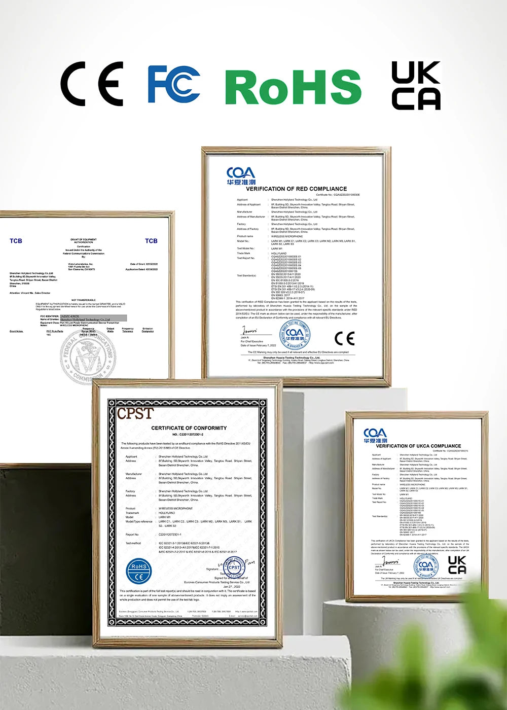 Hollyland Lark M2 Wireless Lavalier Microphone for iPhone Android Camera Noise Cancellation for Video Recording Streaming Mic