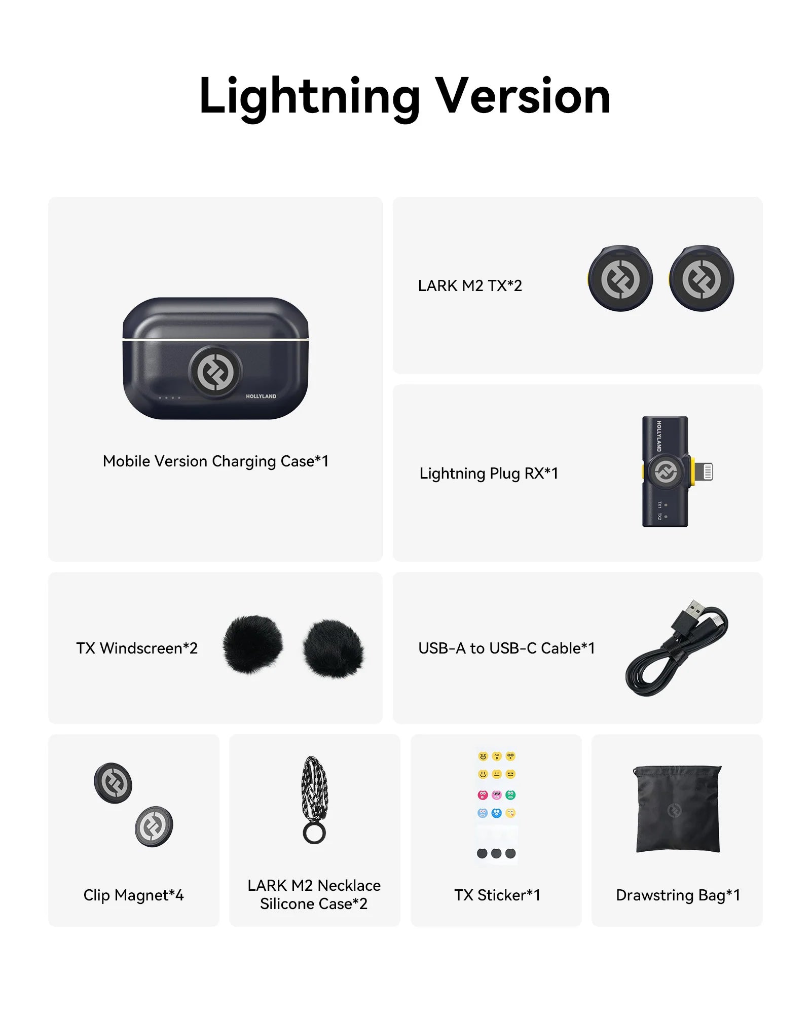 Hollyland LARK M2 Wireless Lavalier Microphone 48KHz 24Bit 300m Range 10H Worktime Wireless Microphone for Photography Vlog Live