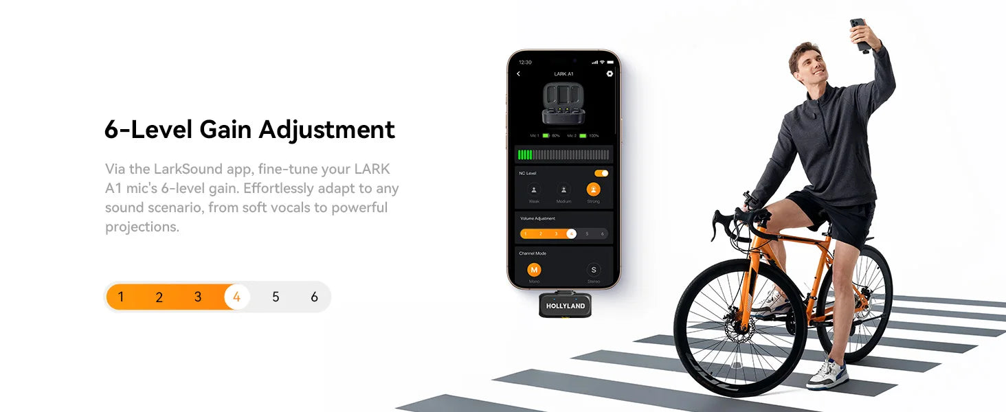 Hollyland LARK A1 Solo Wireless Microphone for iPhone Micphone for Youtube Tiktok Vlogging Podcast Noise Cancellation Microphone