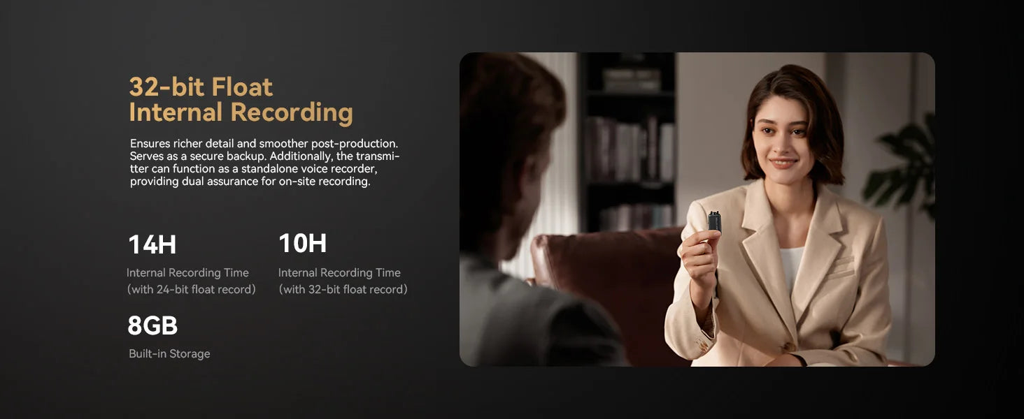 Hollyland LARK MAX 2 Professional Wireless Microphone 32bit Full-Chain Audio AI Noise Cancel for iPhone Camera Android Mic