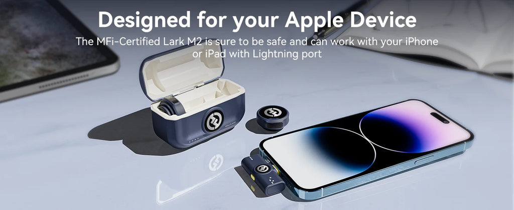 Hollyland LARK M2 Wireless Lavalier Microphone 48KHz 24Bit 300m Range 10H Worktime Wireless Microphone for Photography Vlog Live