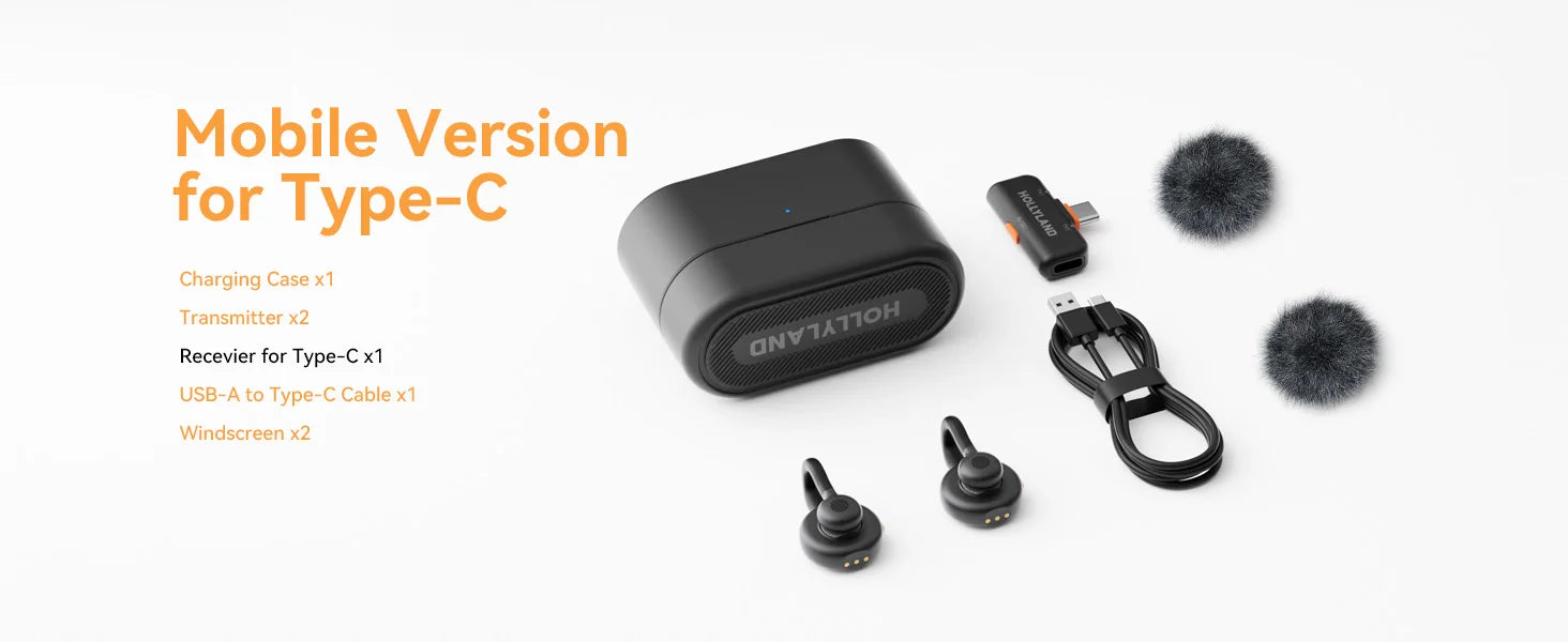 Hollyland Lark M2S Wireless Lavalier Microphone for iPhone Camera Android Phone Noise Cancellation Microphone for Vlog Interview